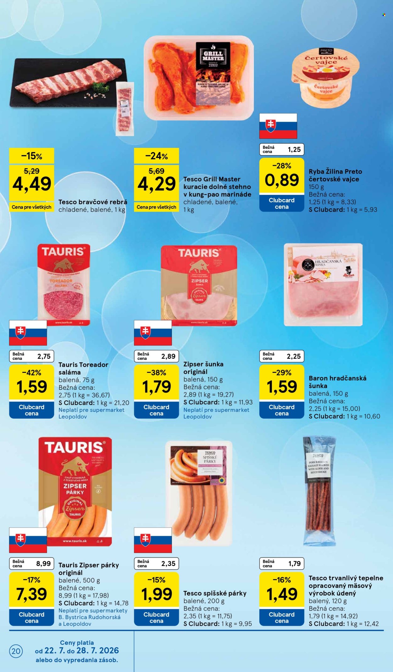 Leták TESCO supermarket - 22.7.2026 - 28.7.2026. Strana 20