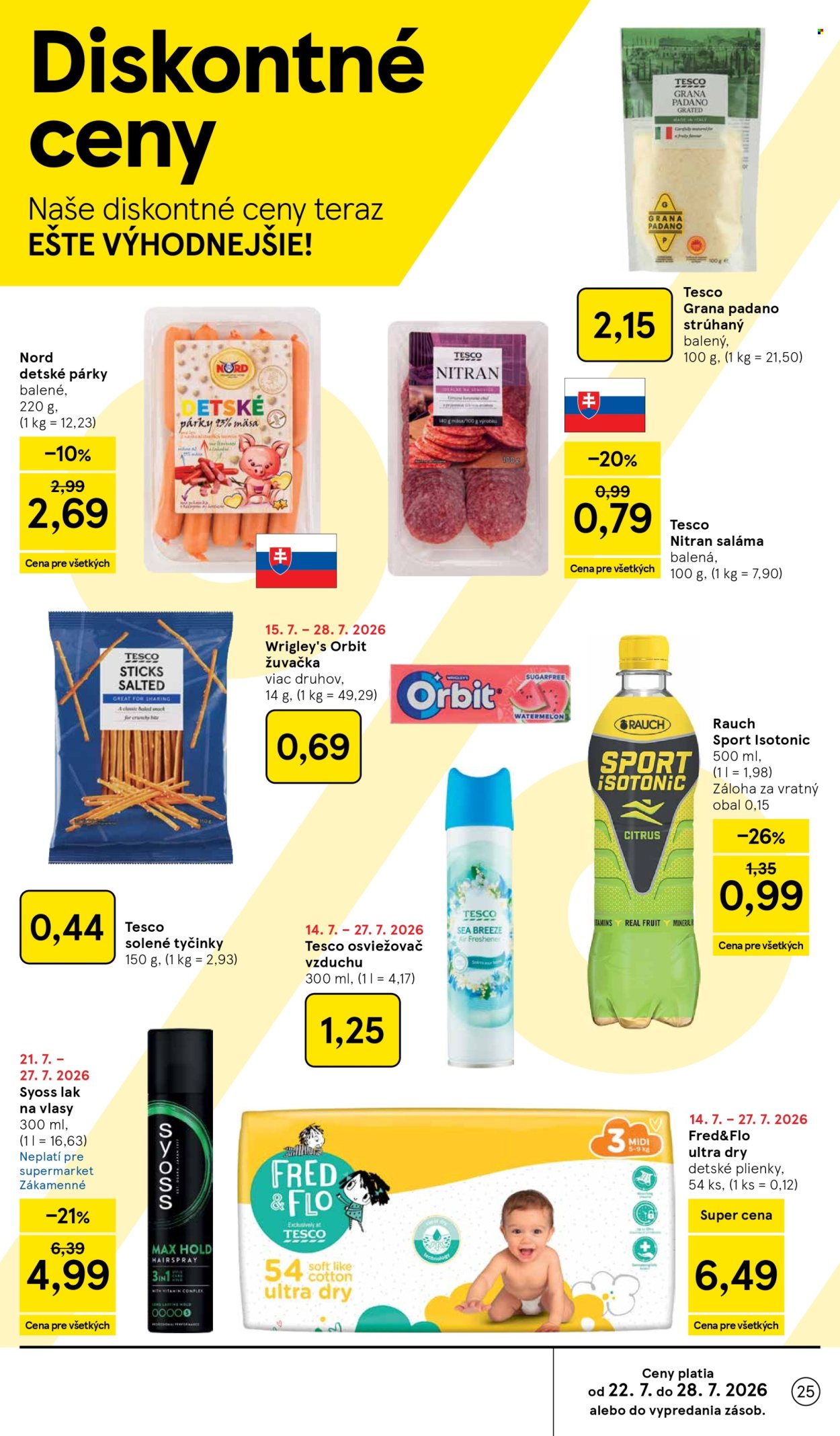 Leták TESCO supermarket - 22.7.2026 - 28.7.2026. Strana 25