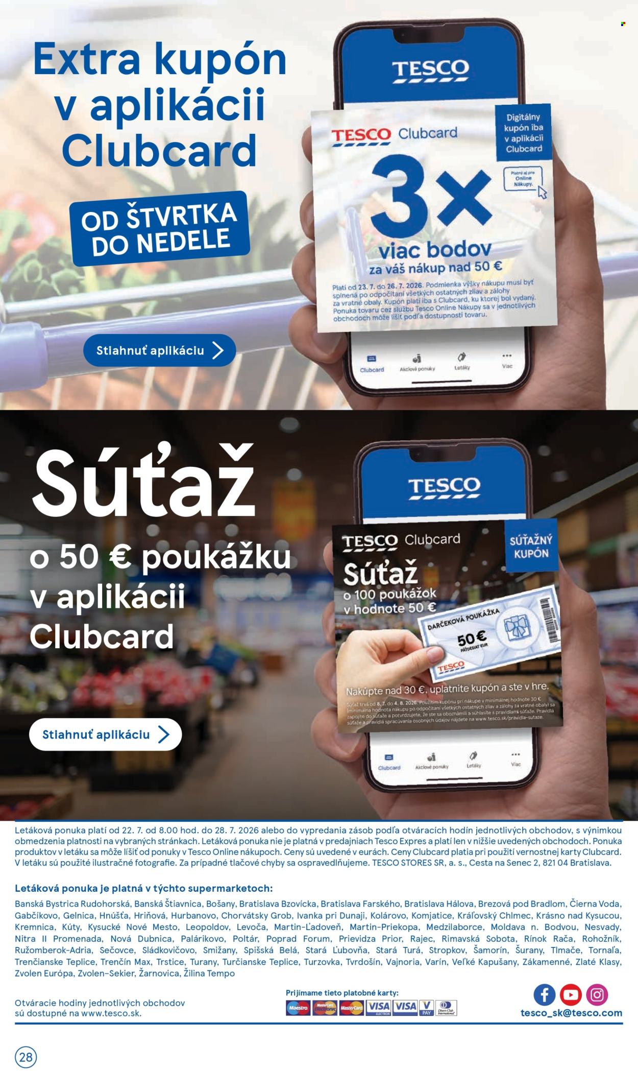 Leták TESCO supermarket - 22.7.2026 - 28.7.2026. Strana 28
