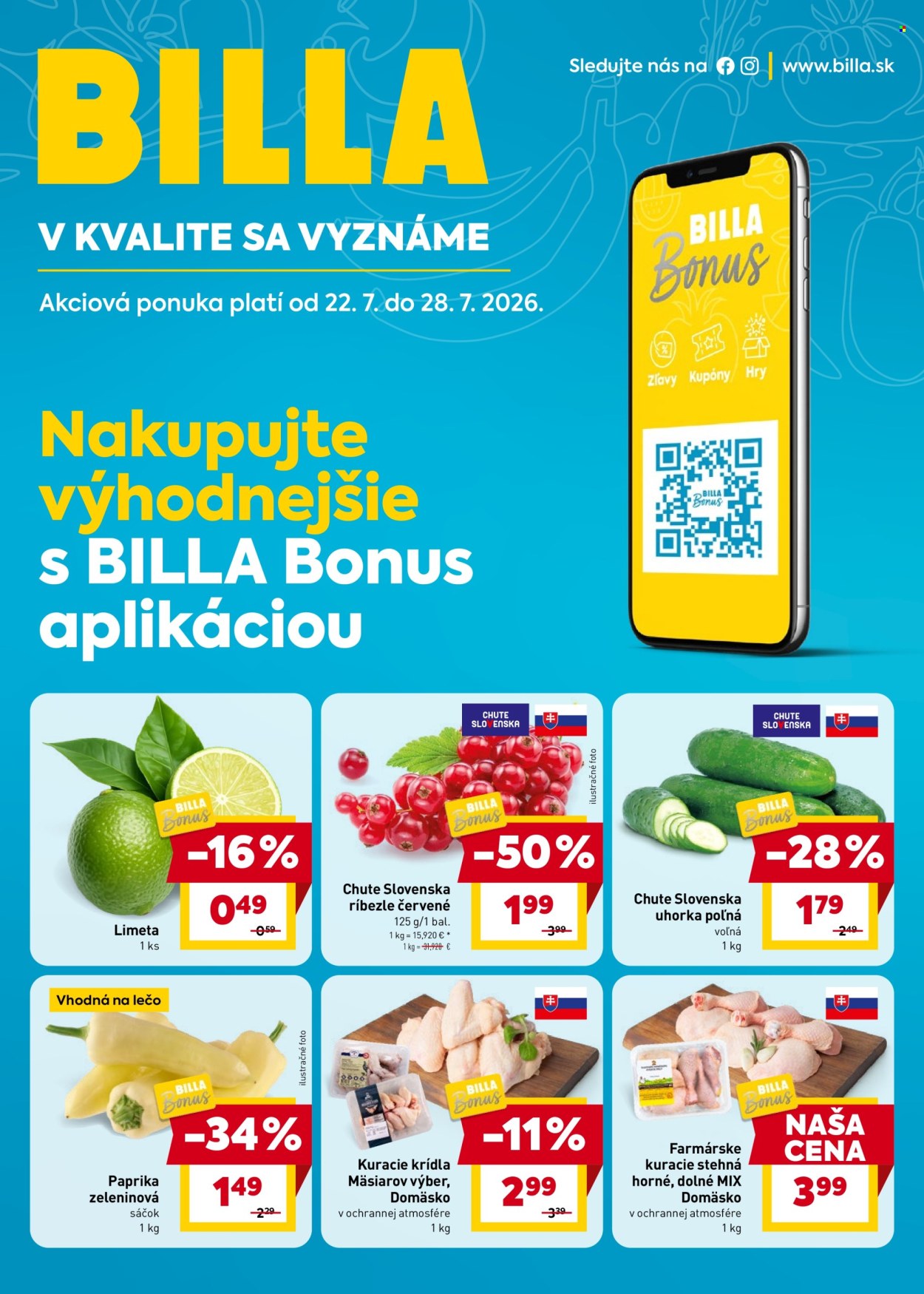Leták Billa - 22.7.2026 - 28.7.2026. Strana 1