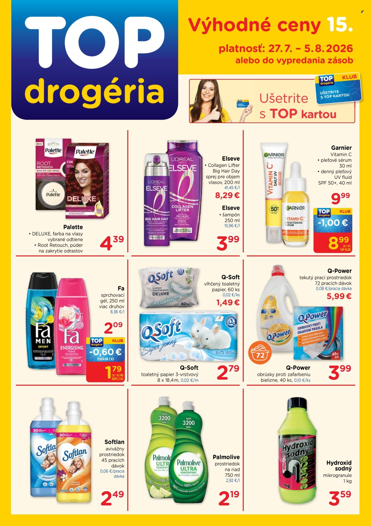 Leták TOP drogéria - 27.7.2026 - 5.8.2026. Strana 1