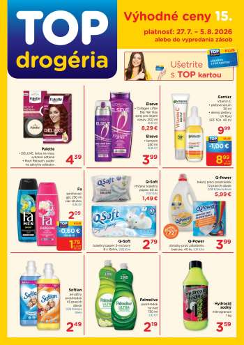 Leták TOP drogéria - 27.7.2026 - 5.8.2026.