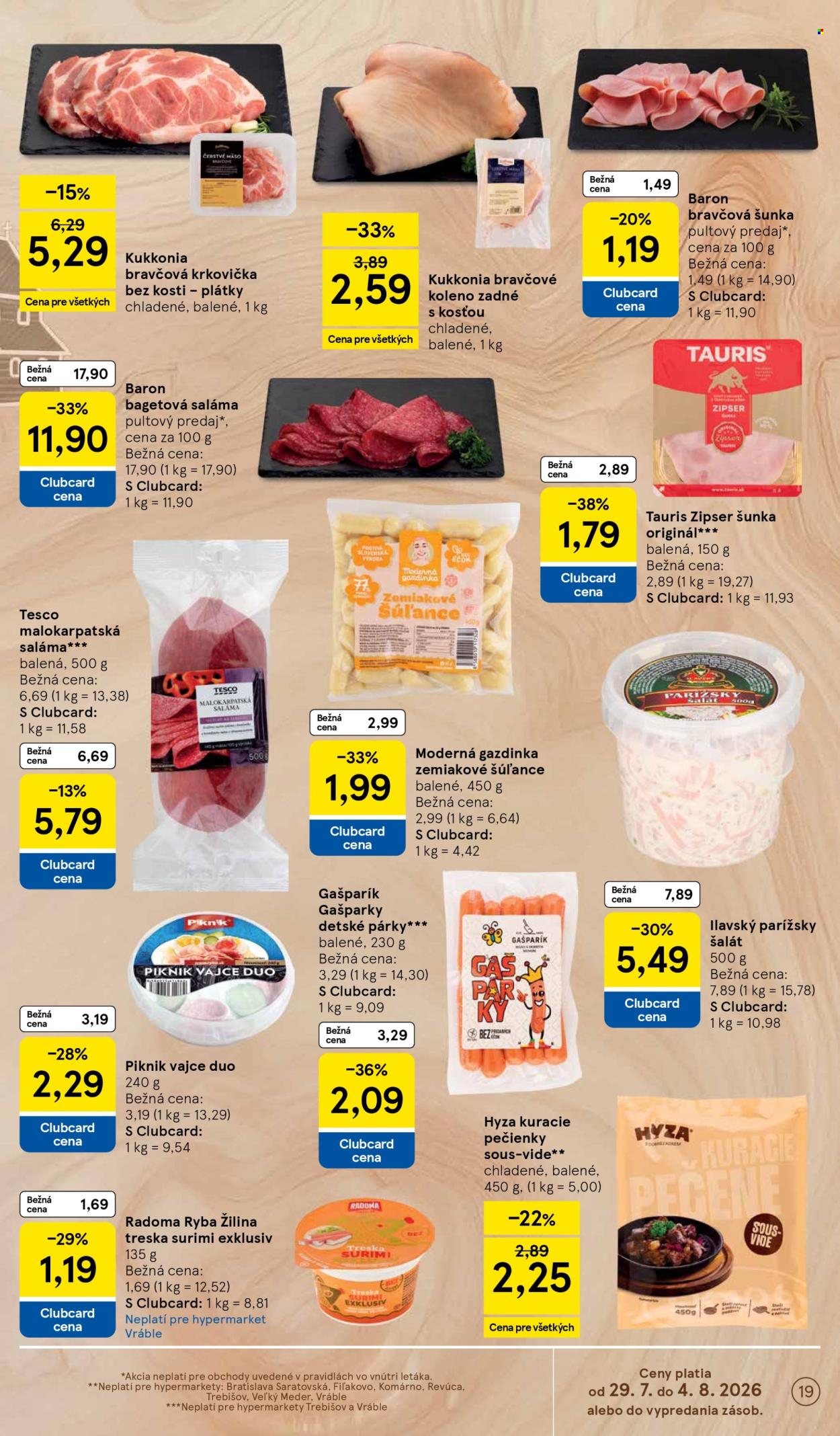 Leták TESCO - 29.7.2026 - 4.8.2026. Strana 19