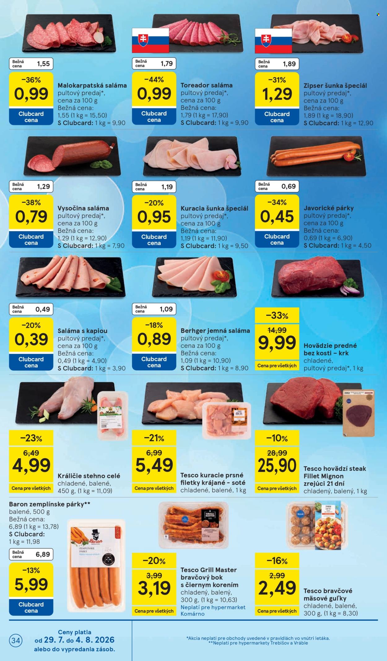Leták TESCO - 29.7.2026 - 4.8.2026. Strana 34