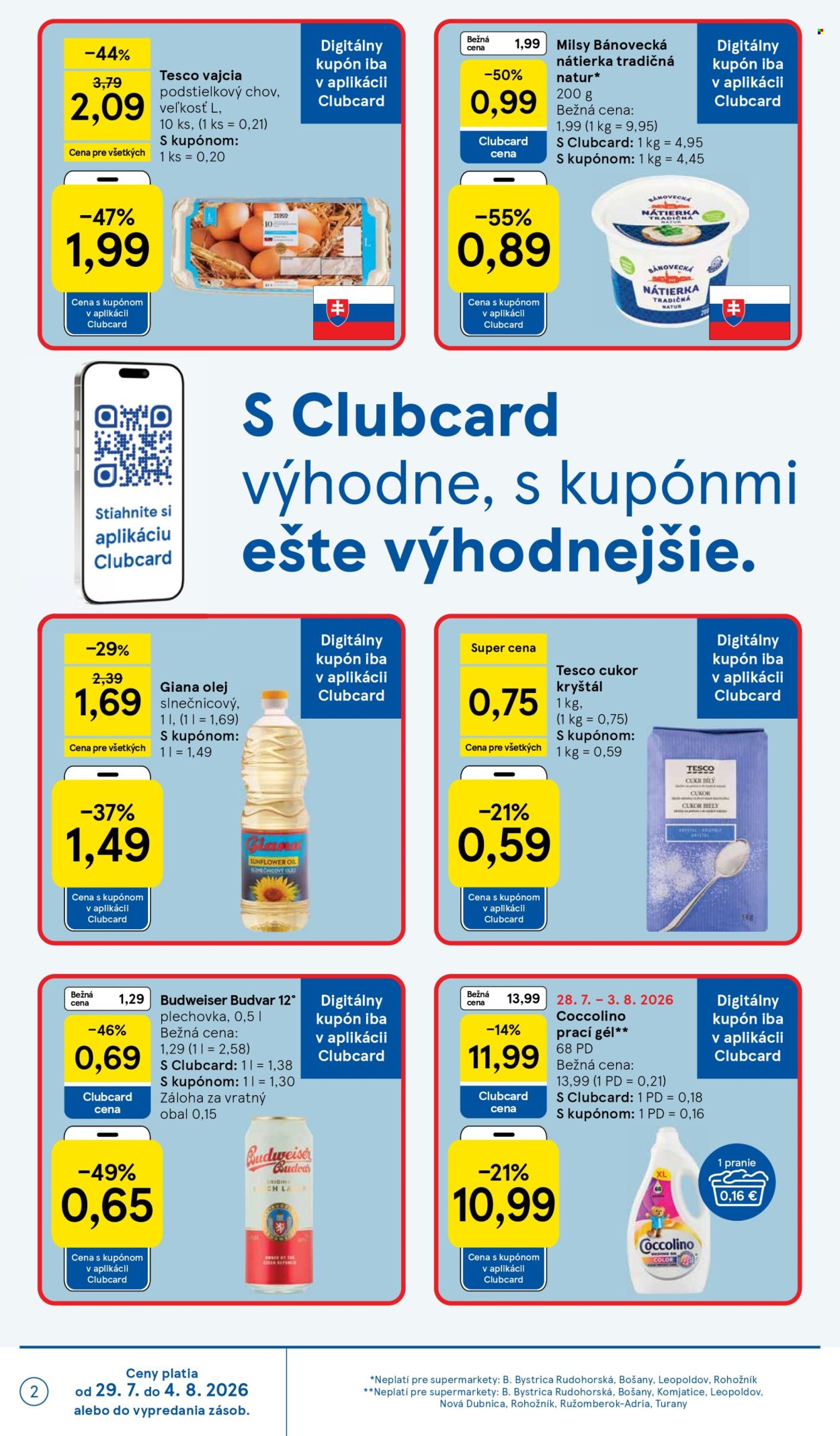 Leták TESCO supermarket - 29.7.2026 - 4.8.2026. Strana 2