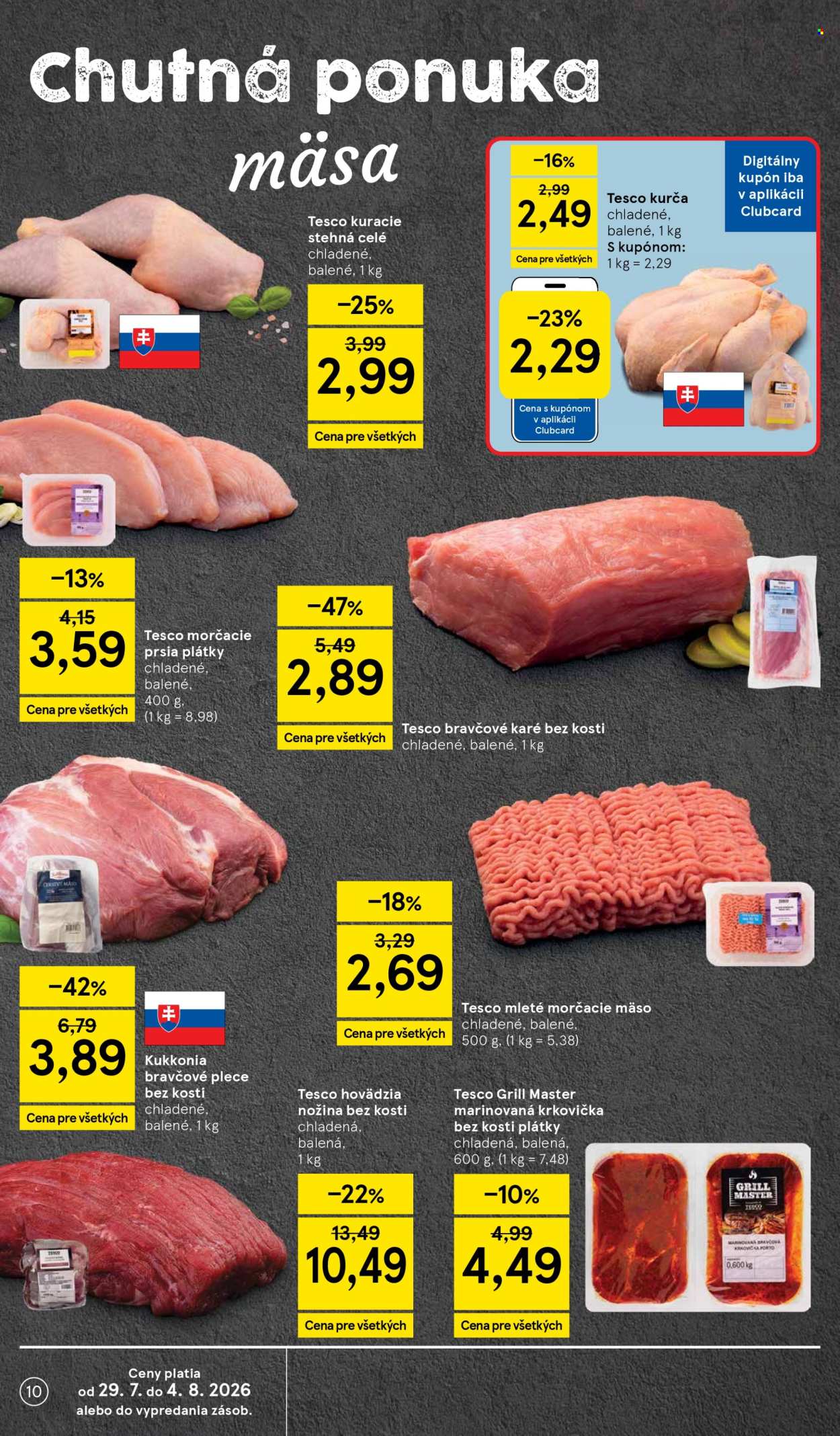 Leták TESCO supermarket - 29.7.2026 - 4.8.2026. Strana 10