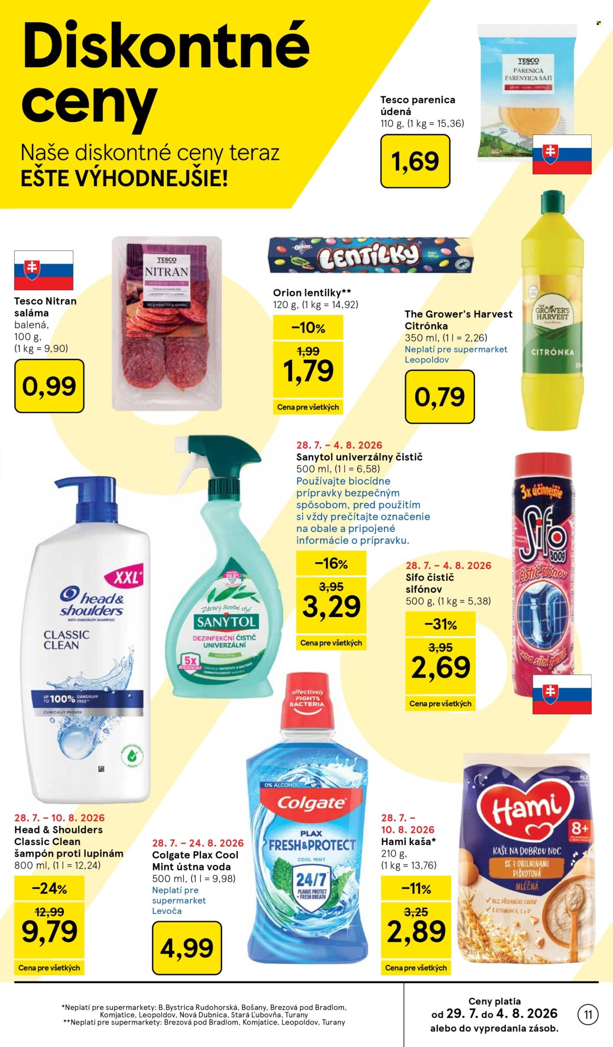 Leták TESCO supermarket - 29.7.2026 - 4.8.2026. Strana 11