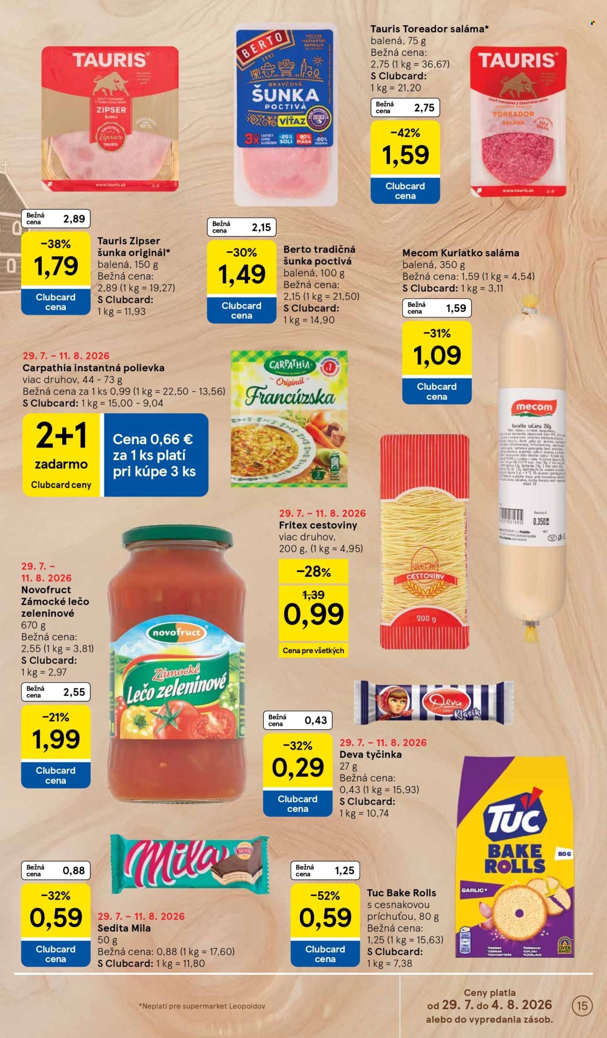 Leták TESCO supermarket - 29.7.2026 - 4.8.2026. Strana 15
