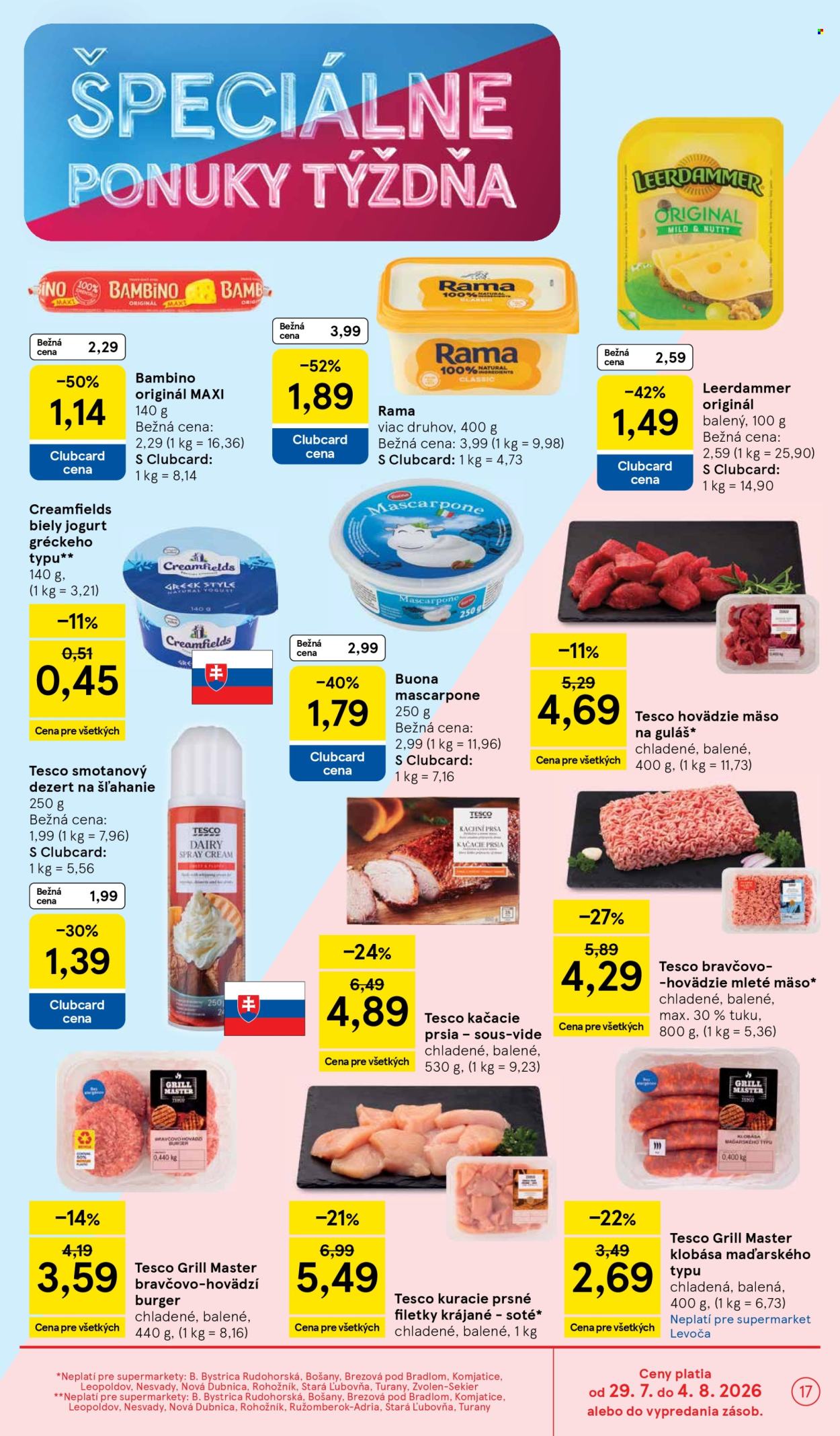 Leták TESCO supermarket - 29.7.2026 - 4.8.2026. Strana 17
