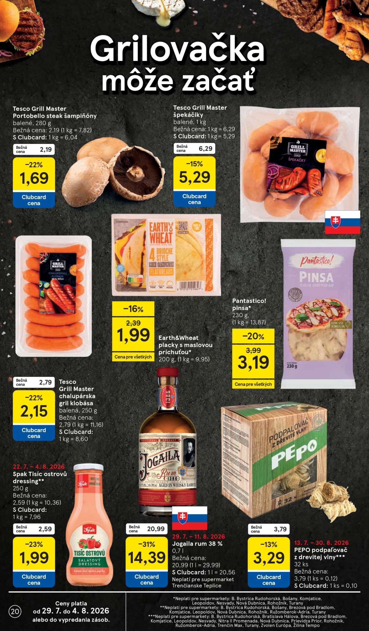 Leták TESCO supermarket - 29.7.2026 - 4.8.2026. Strana 20