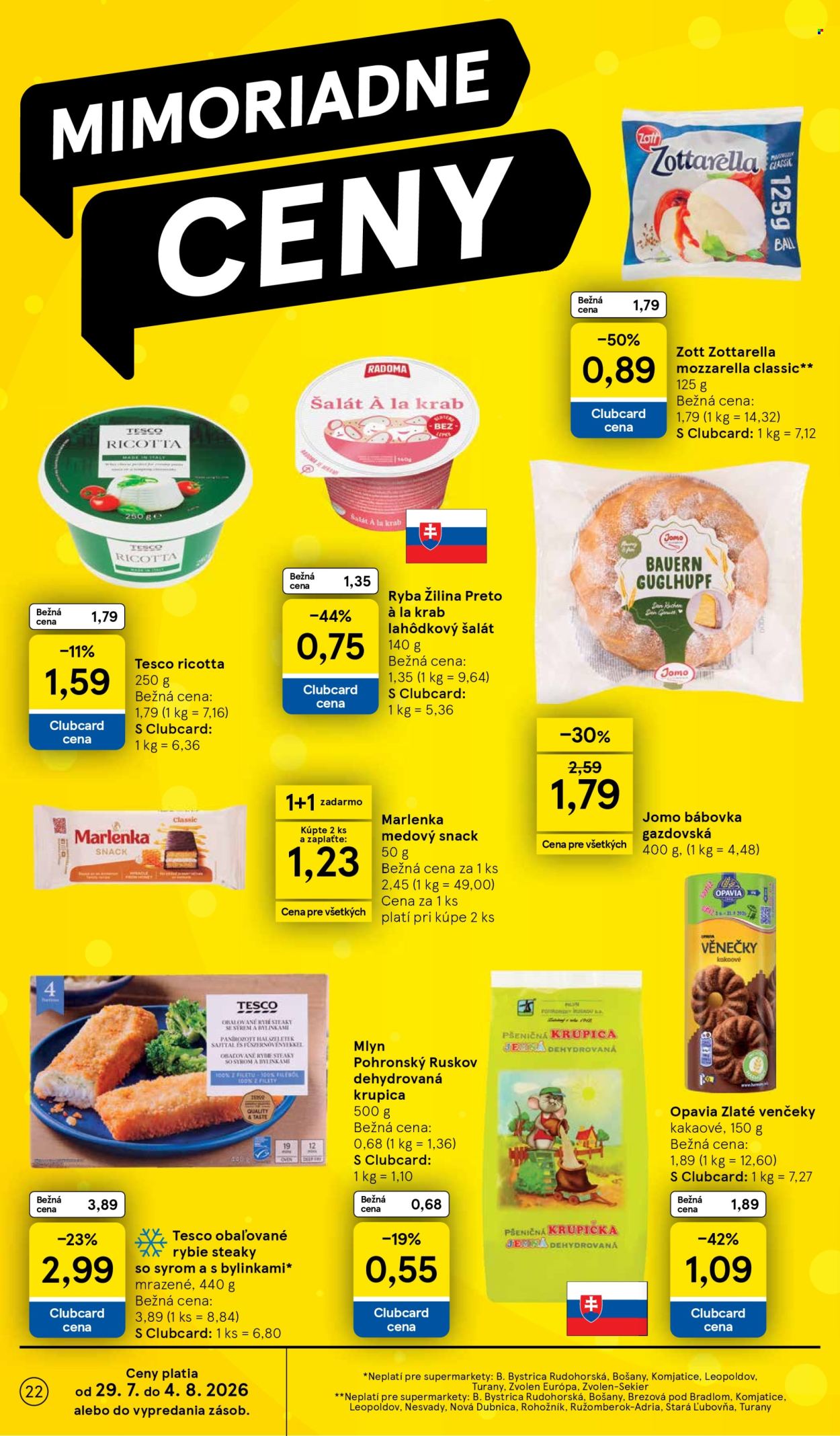 Leták TESCO supermarket - 29.7.2026 - 4.8.2026. Strana 22