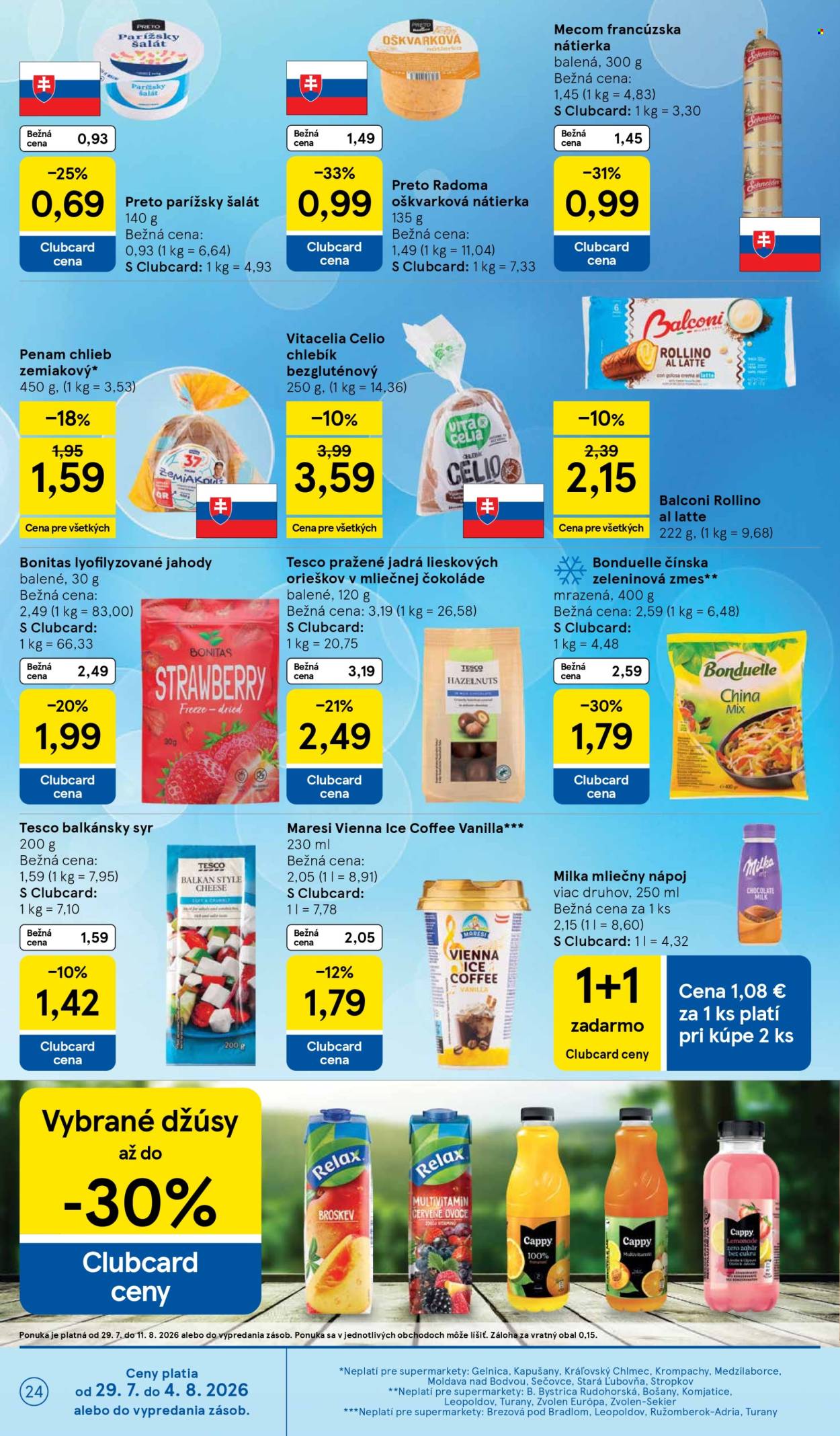 Leták TESCO supermarket - 29.7.2026 - 4.8.2026. Strana 24