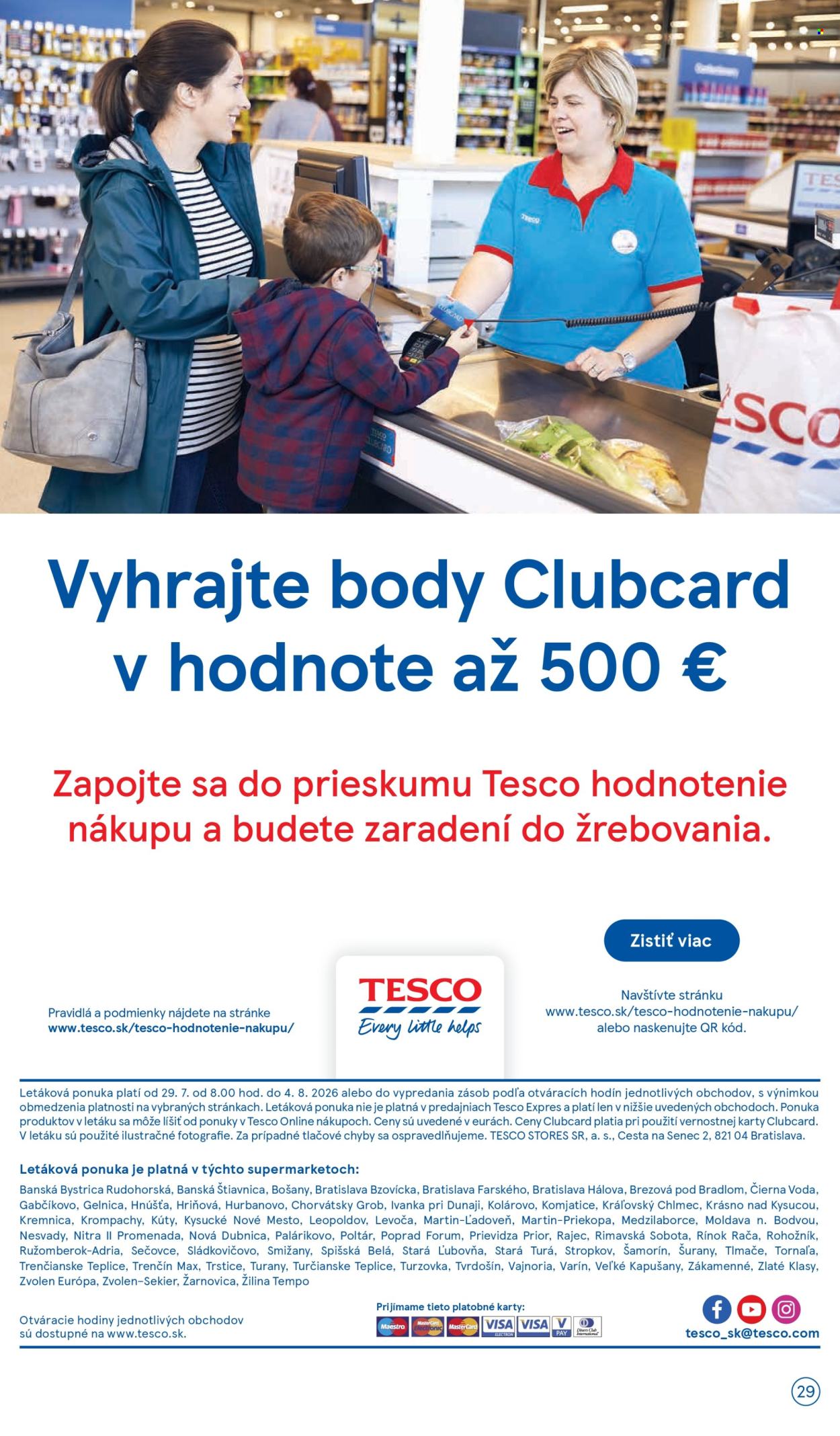 Leták TESCO supermarket - 29.7.2026 - 4.8.2026. Strana 29