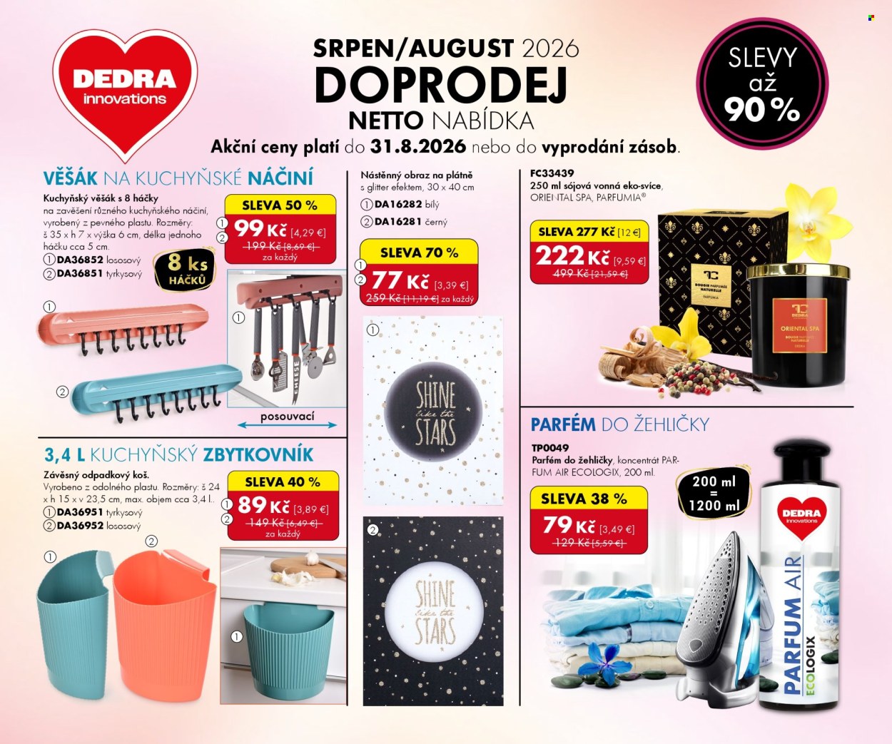 Leták Dedra - 2.8.2026 - 31.8.2026. Strana 1