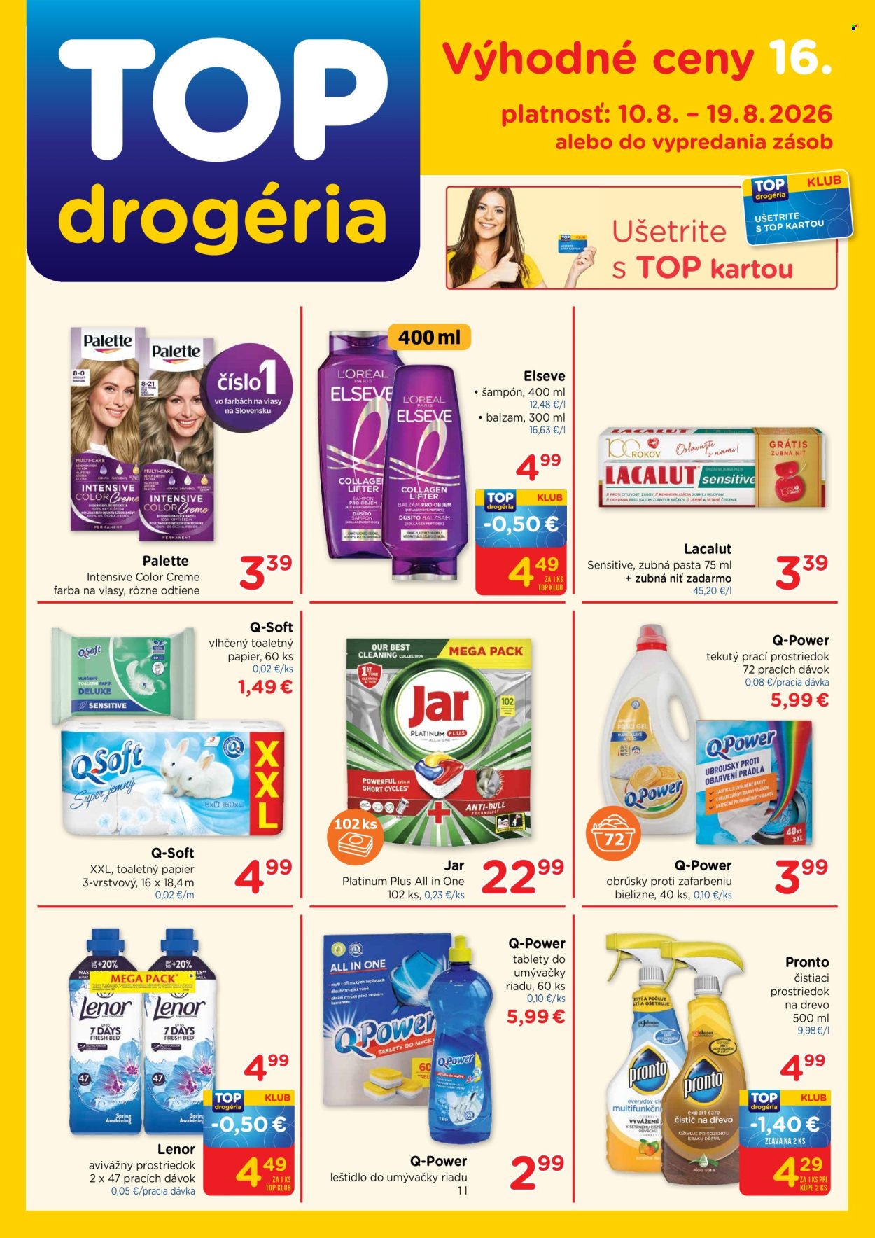 Leták TOP drogéria - 10.8.2026 - 19.8.2026. Strana 1