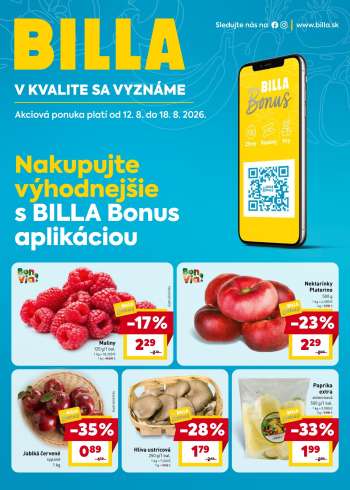 Leták Billa - 12.8.2026 - 18.8.2026.