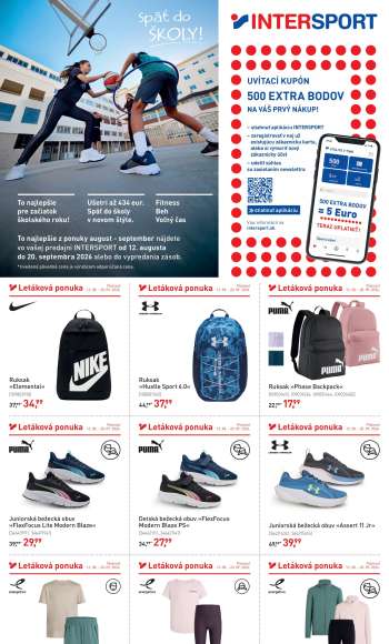 Leták Intersport - 12.8.2026 - 20.9.2026.