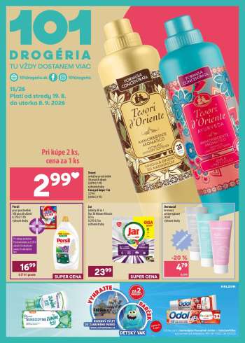 Leták 101 Drogerie - 19.8.2026 - 8.9.2026.