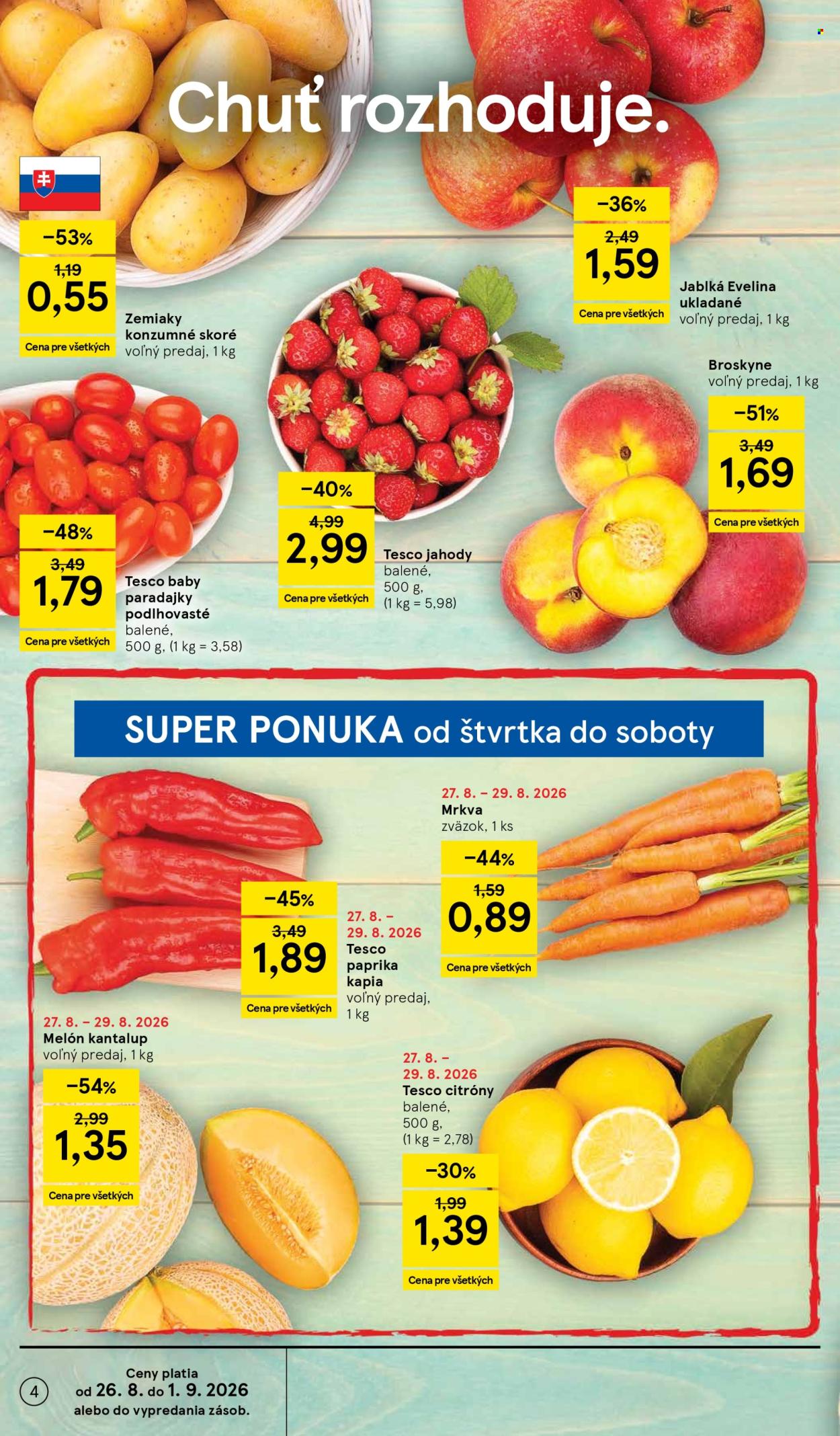 Leták TESCO supermarket - 26.8.2026 - 1.9.2026. Strana 4