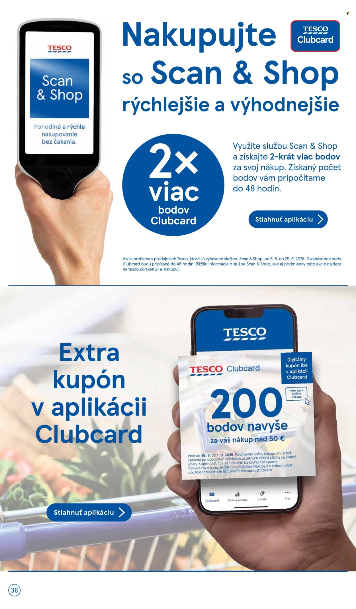 Leták TESCO supermarket - 26.8.2026 - 1.9.2026. Strana 36