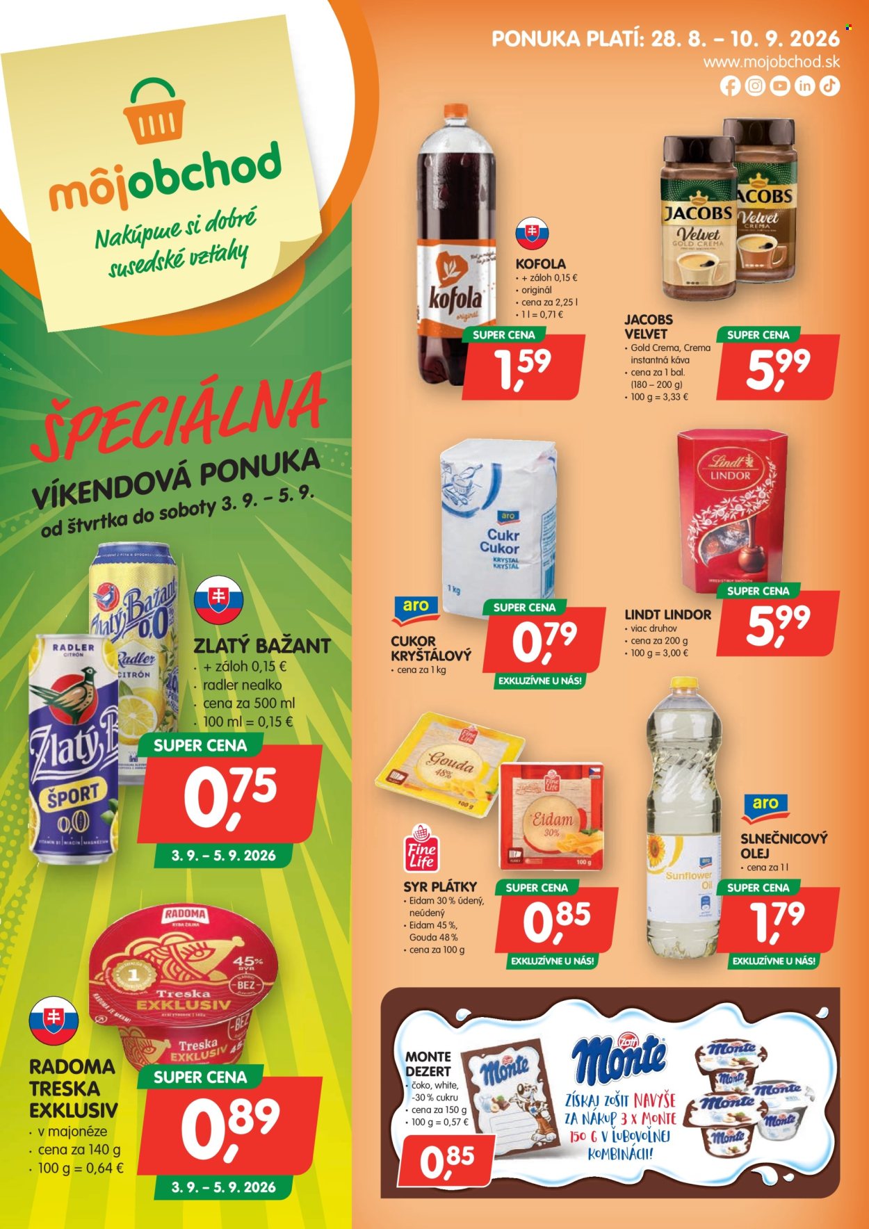 Leták Môj obchod - 28.8.2026 - 10.9.2026. Strana 1