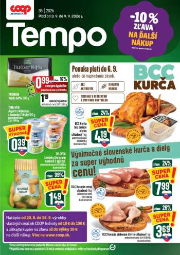 Leták COOP Jednota - 3.9.2026 - 9.9.2026.