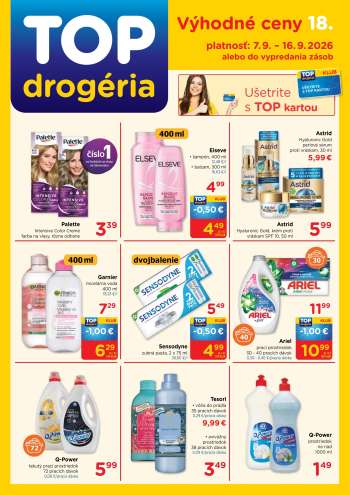 Leták TOP drogéria - 7.9.2026 - 16.9.2026.