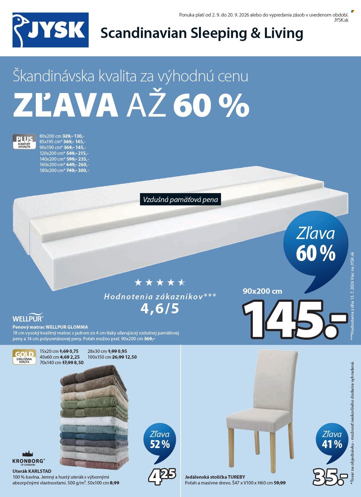 Leták JYSK - 2.9.2026 - 20.9.2026. Strana 2