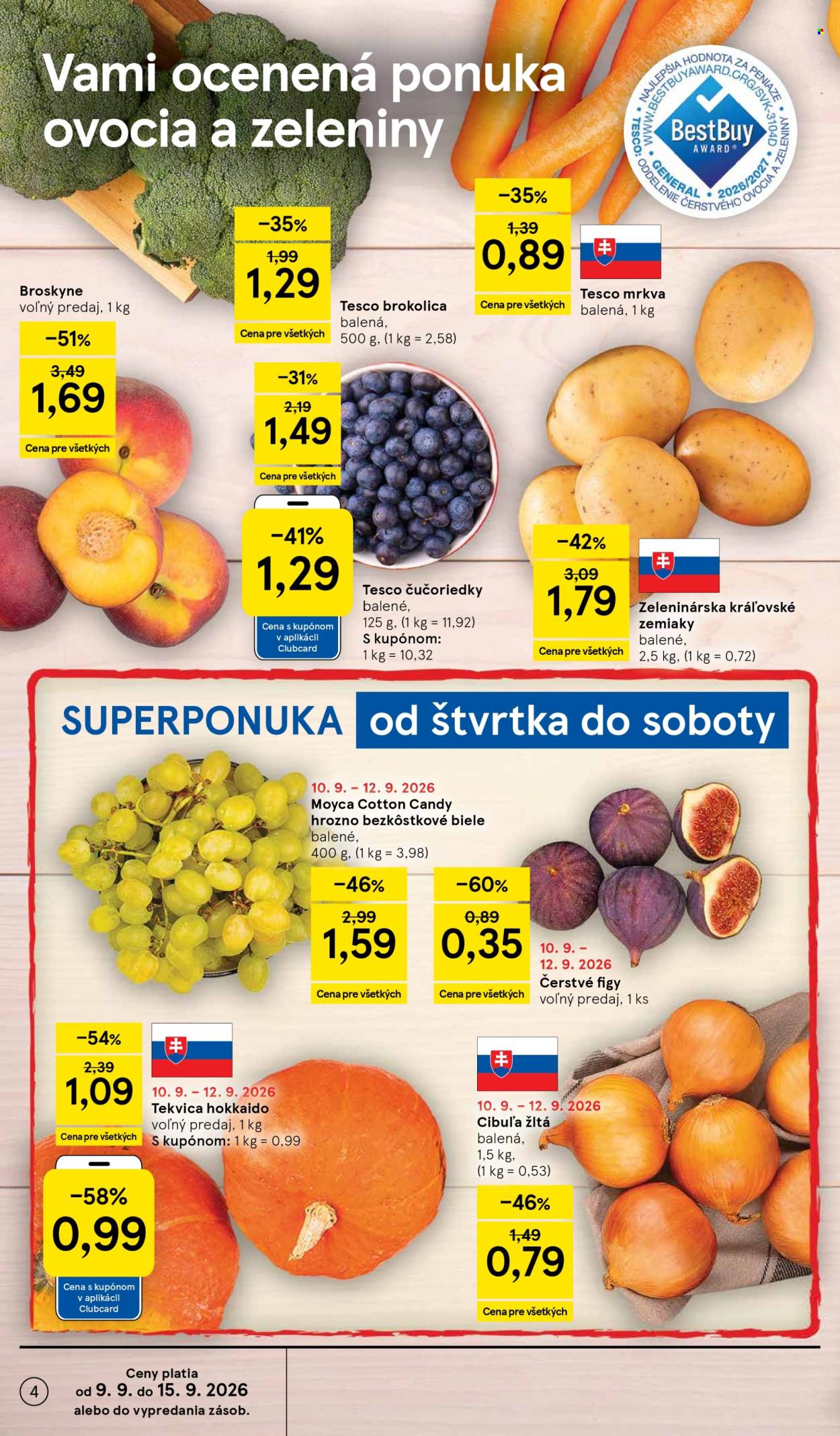 Leták TESCO supermarket - 9.9.2026 - 15.9.2026. Strana 4