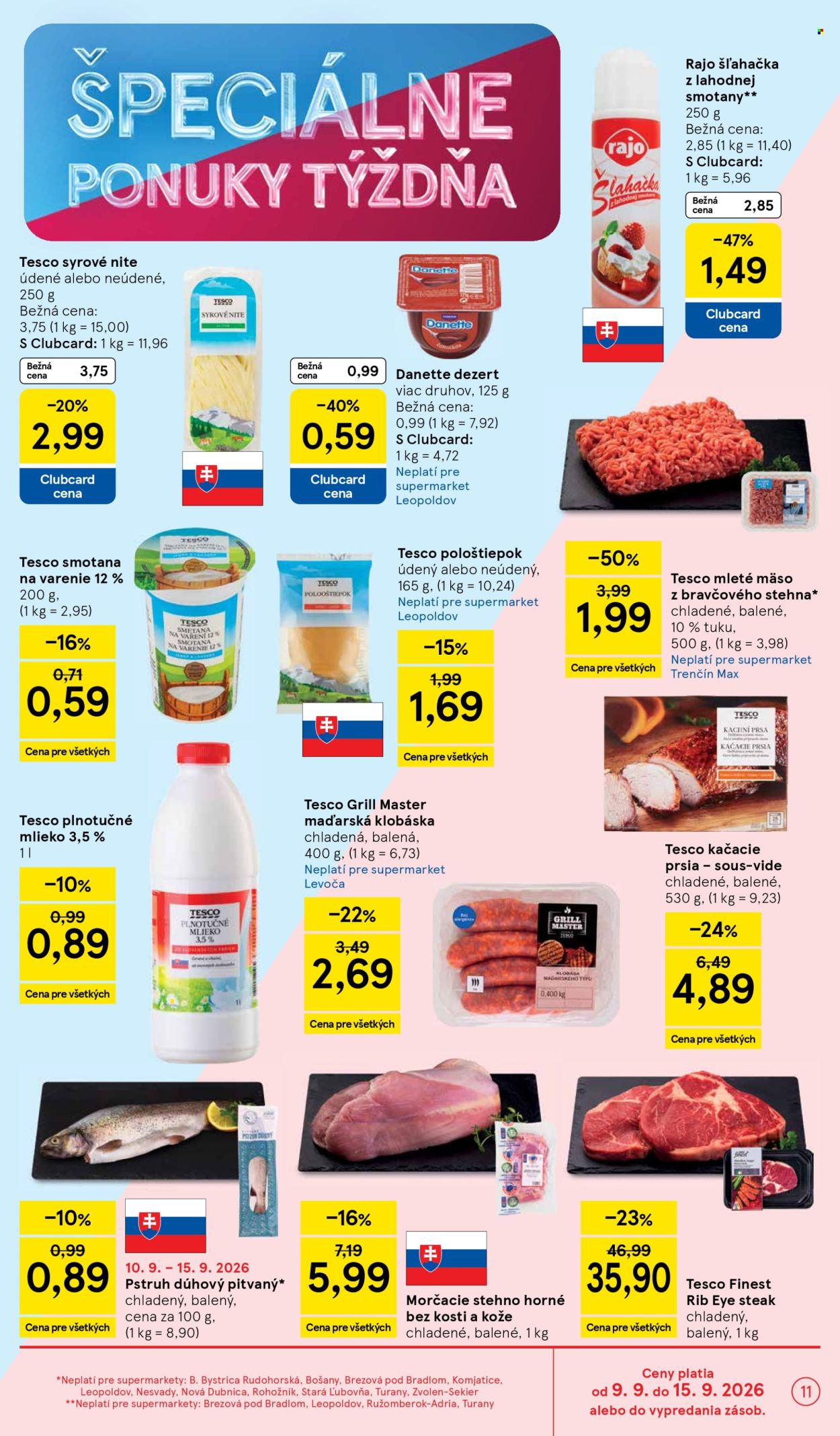Leták TESCO supermarket - 9.9.2026 - 15.9.2026. Strana 11