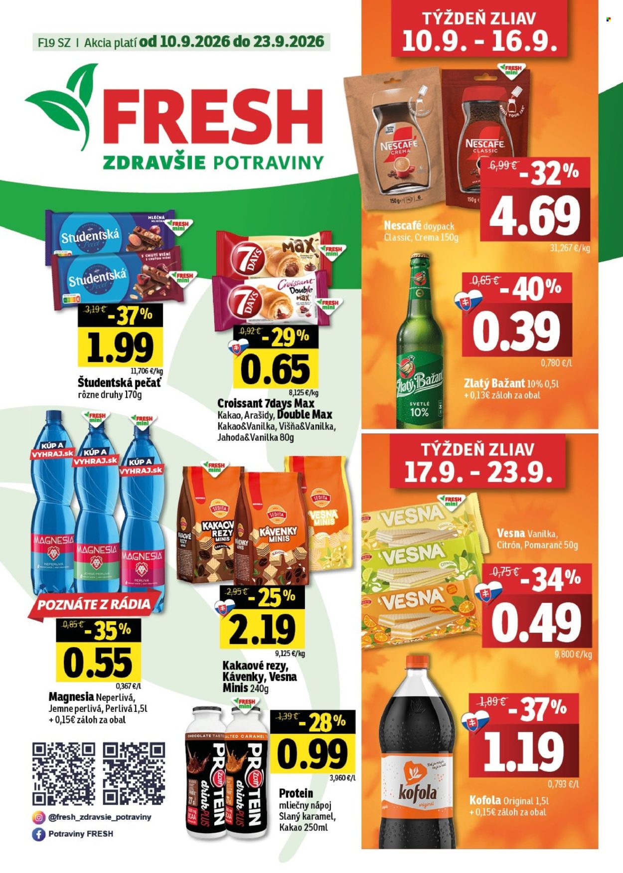 Leták FRESH - 10.9.2026 - 23.9.2026. Strana 1