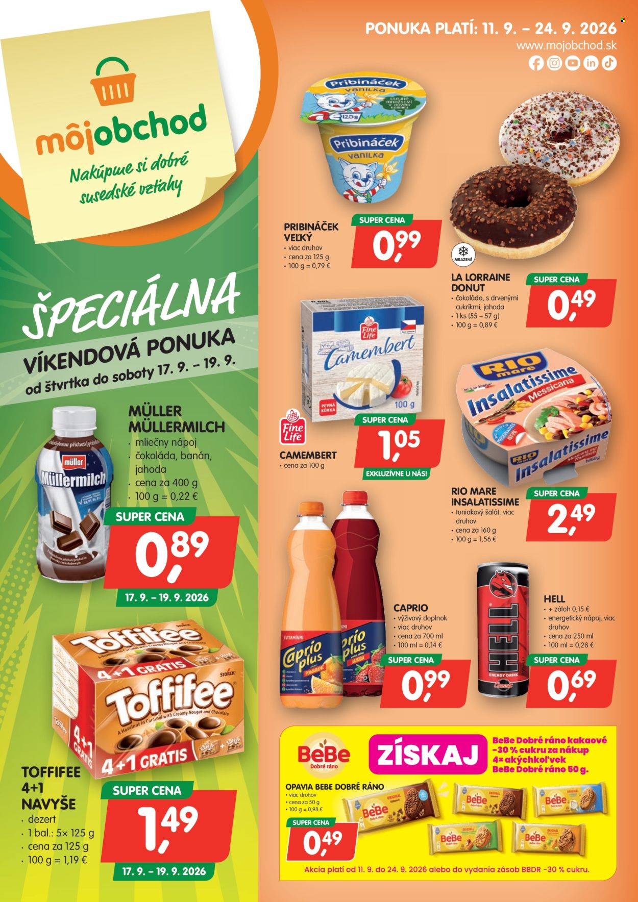 Leták Môj obchod - 11.9.2026 - 24.9.2026. Strana 1