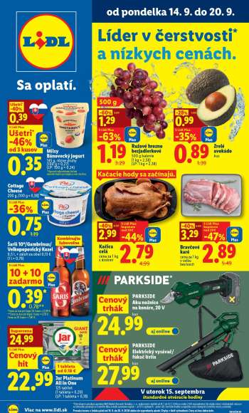 Leták Lidl - 14.9.2026 - 20.9.2026.