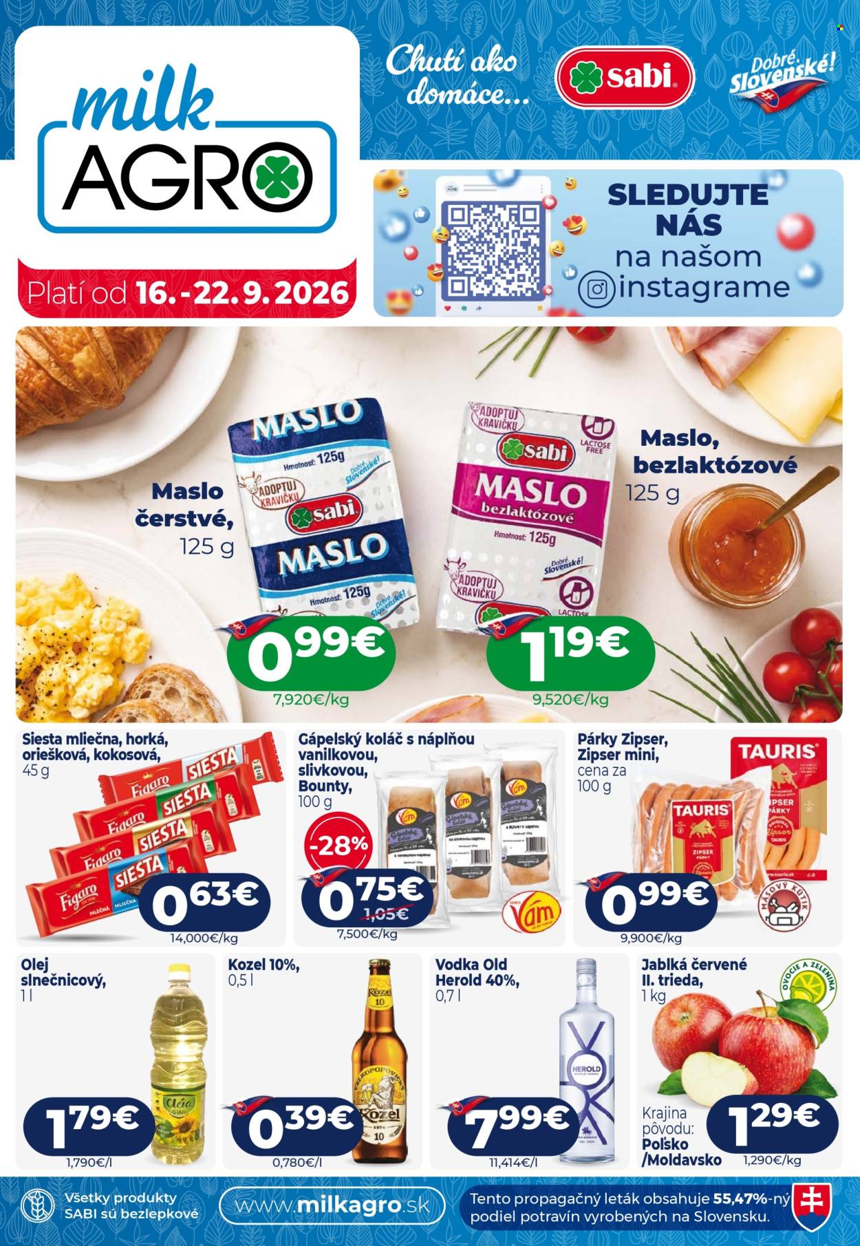 Leták Milk AGRO - 16.9.2026 - 22.9.2026. Strana 1