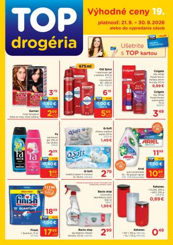 Leták TOP drogéria - 21.9.2026 - 30.9.2026.