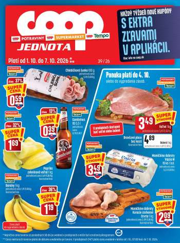 Leták COOP Jednota - 1.10.2026 - 7.10.2026.