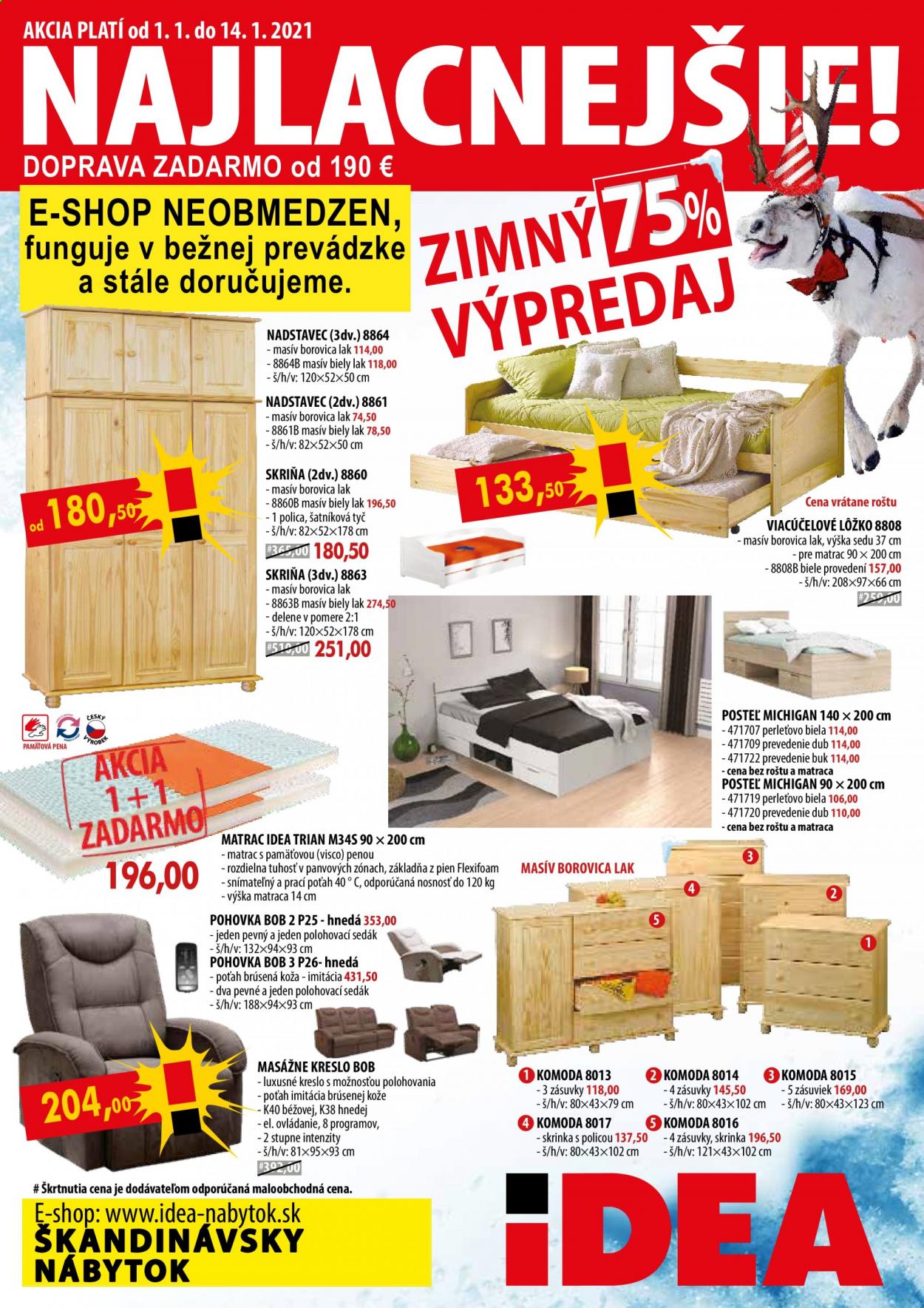 Leták IDEA nábytok - 1.1.2021 - 14.1.2021. Strana 1