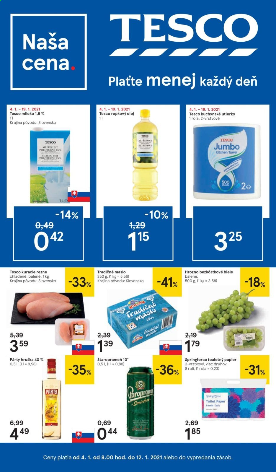 Leták TESCO - 4.1.2021 - 12.1.2021. Strana 1