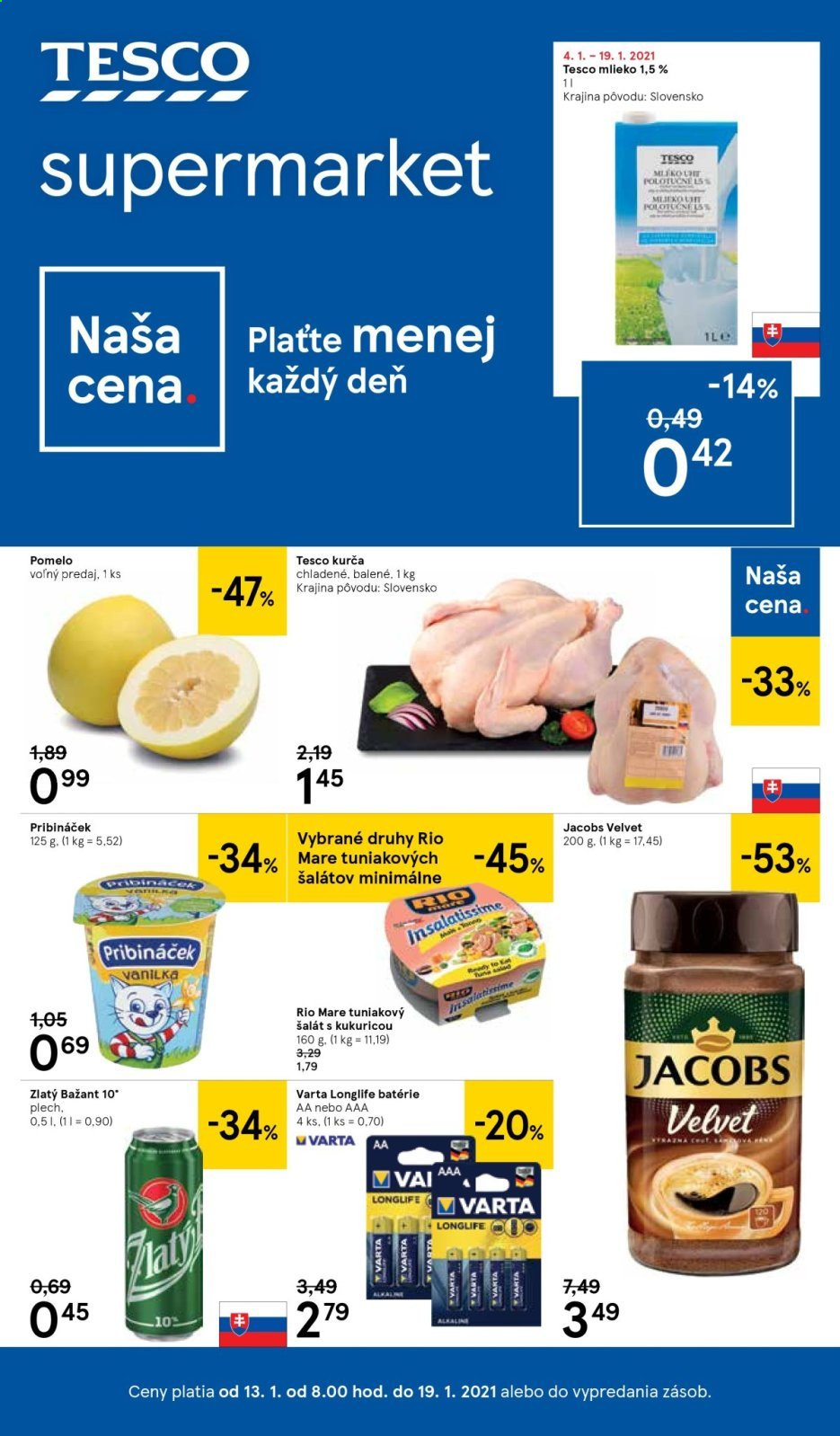 Leták TESCO supermarket - 13.1.2021 - 19.1.2021. Strana 1