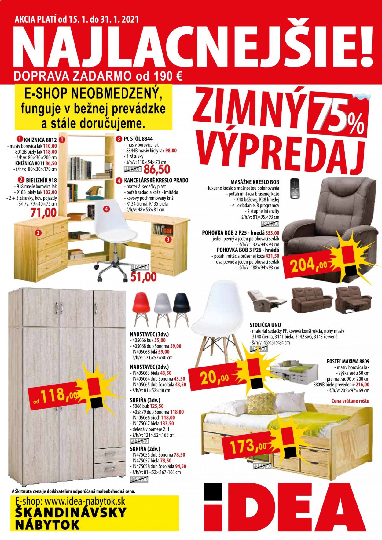 Leták IDEA nábytok - 15.1.2021 - 31.1.2021. Strana 1