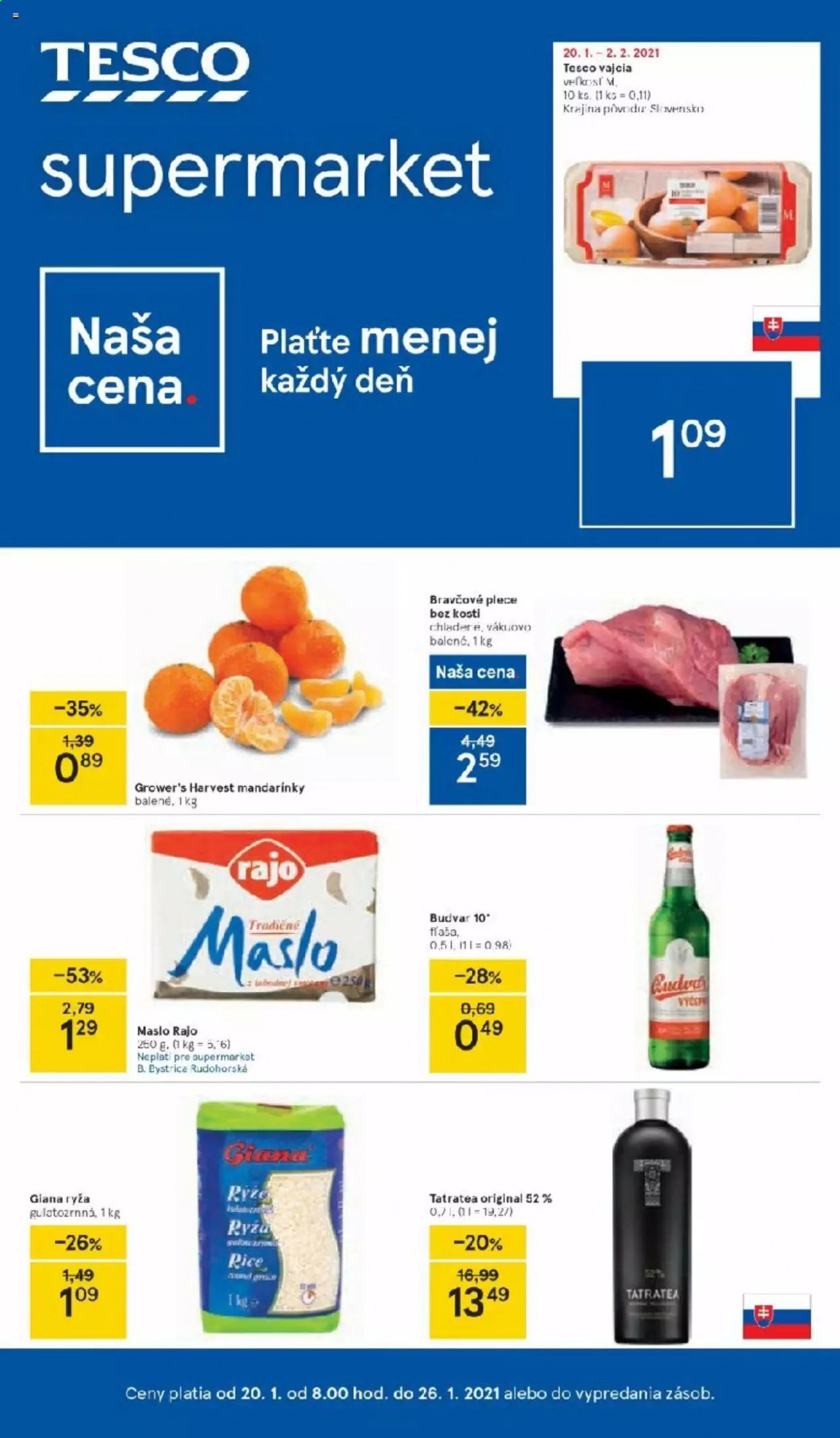 Leták TESCO supermarket - 20.1.2021 - 26.1.2021. Strana 1
