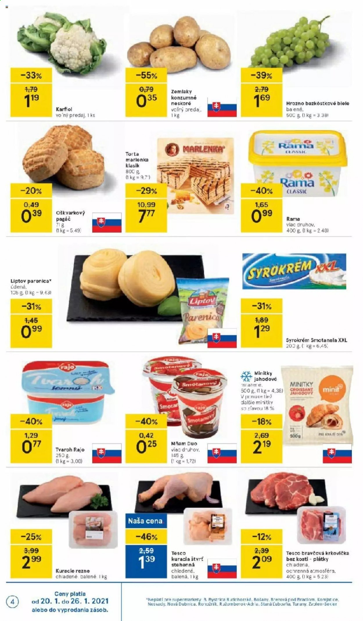 Leták TESCO supermarket - 20.1.2021 - 26.1.2021. Strana 4