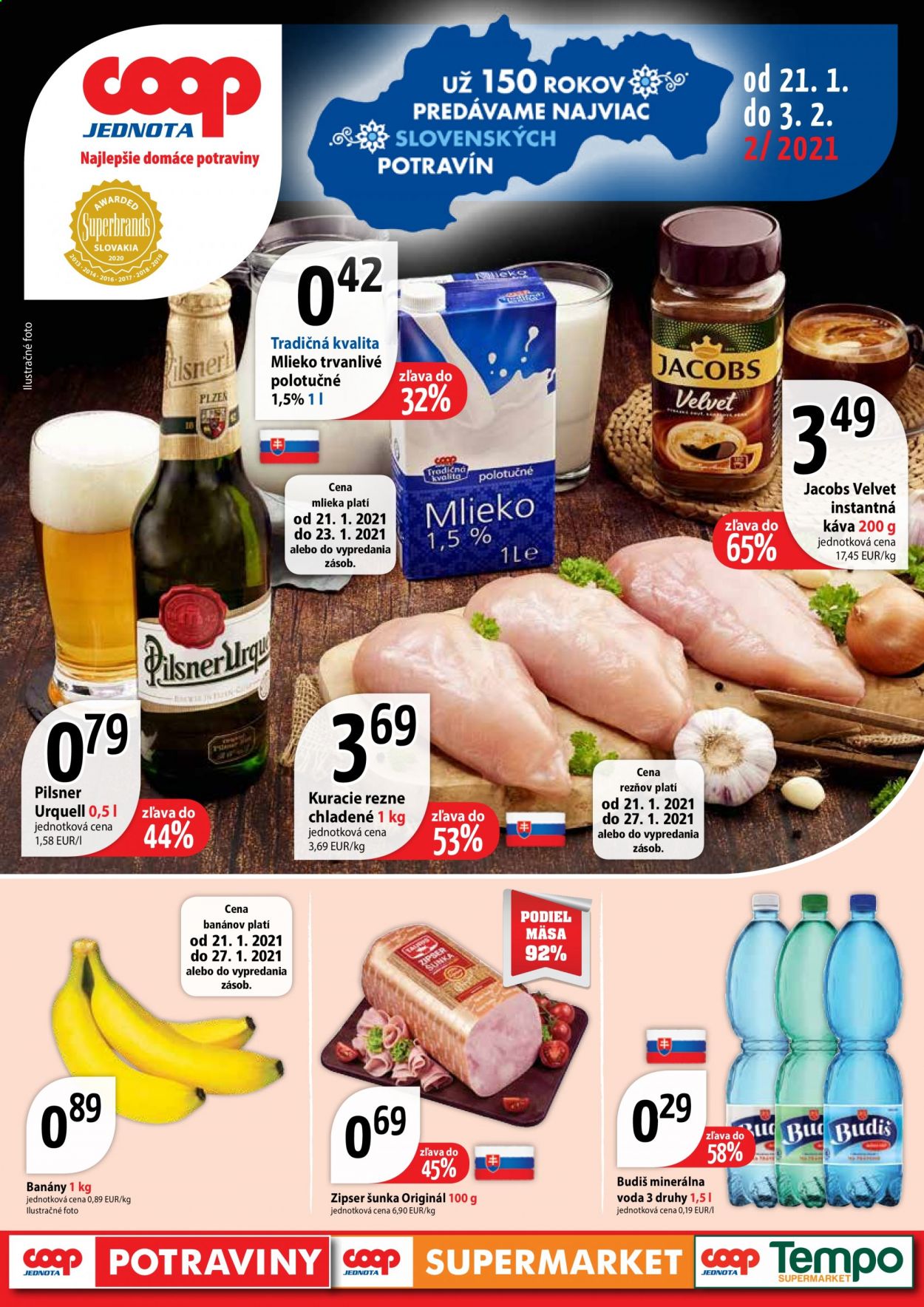 Leták COOP Jednota - 21.1.2021 - 3.2.2021. Strana 1