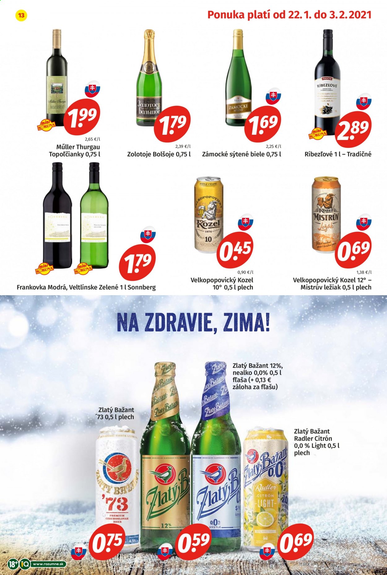 Leták Potraviny KORUNA - 22.1.2021 - 3.2.2021. Strana 13