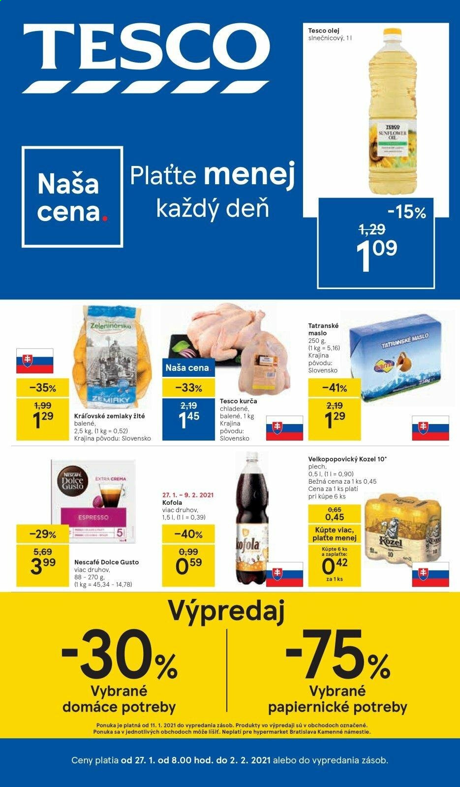 Leták TESCO - 27.1.2021 - 2.2.2021. Strana 1