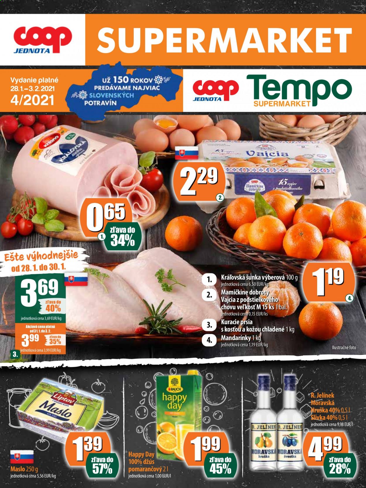 Leták COOP Jednota - 28.1.2021 - 3.2.2021. Strana 1