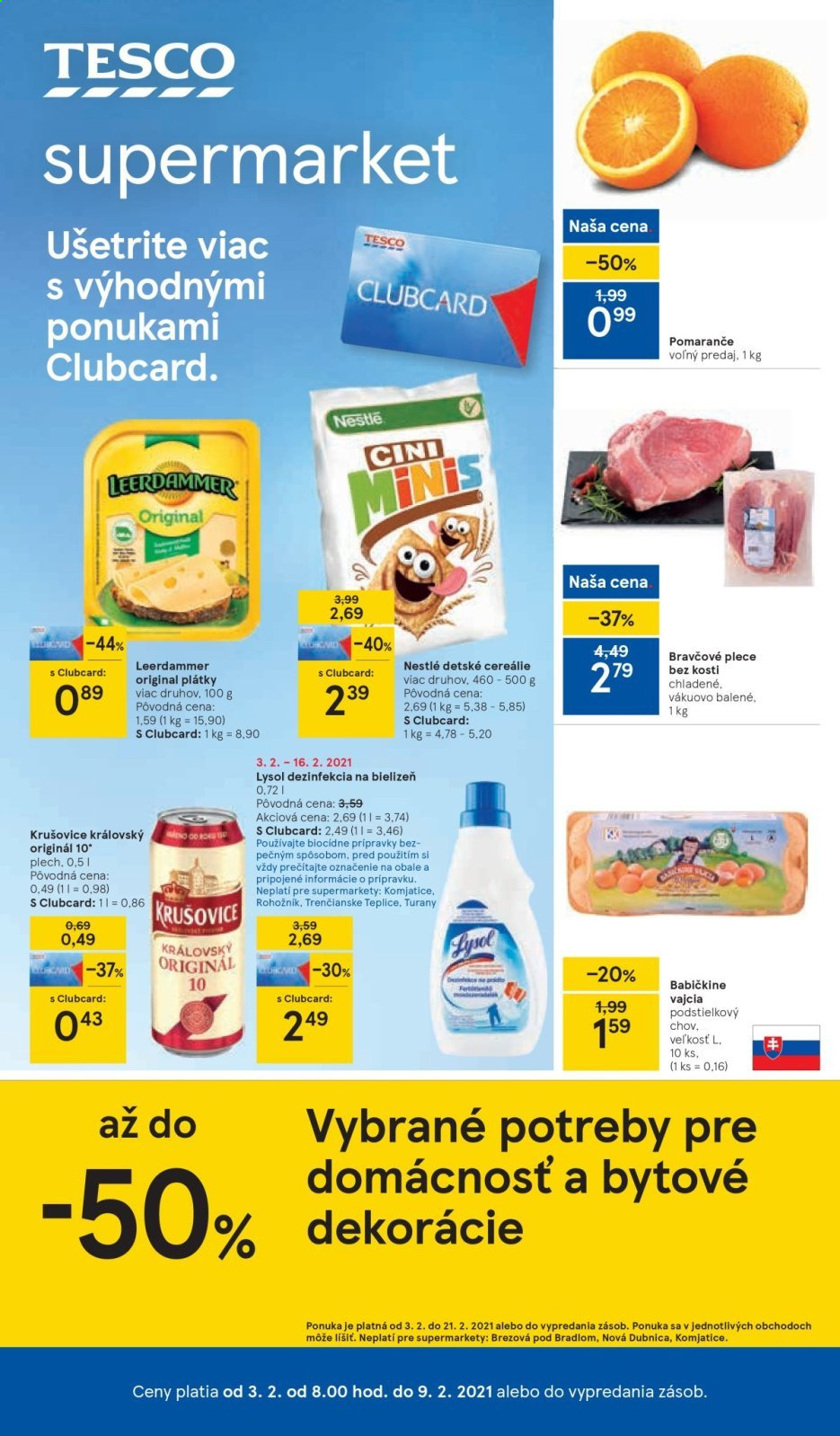 Leták TESCO supermarket - 3.2.2021 - 9.2.2021. Strana 1