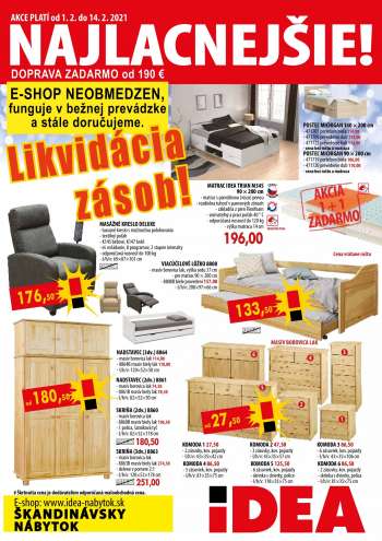 Leták IDEA nábytok - 1.2.2021 - 14.2.2021.