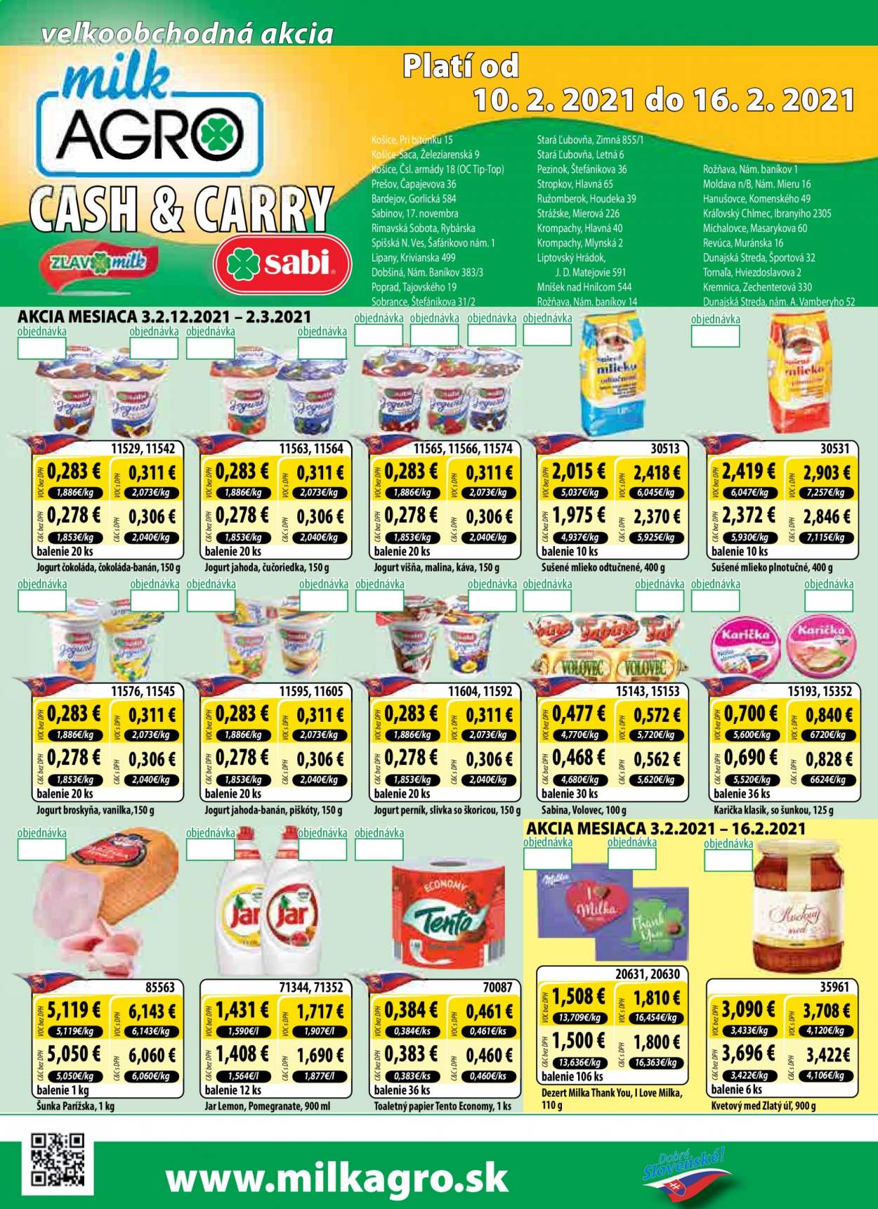 Leták Milk AGRO - 10.2.2021 - 16.2.2021. Strana 1