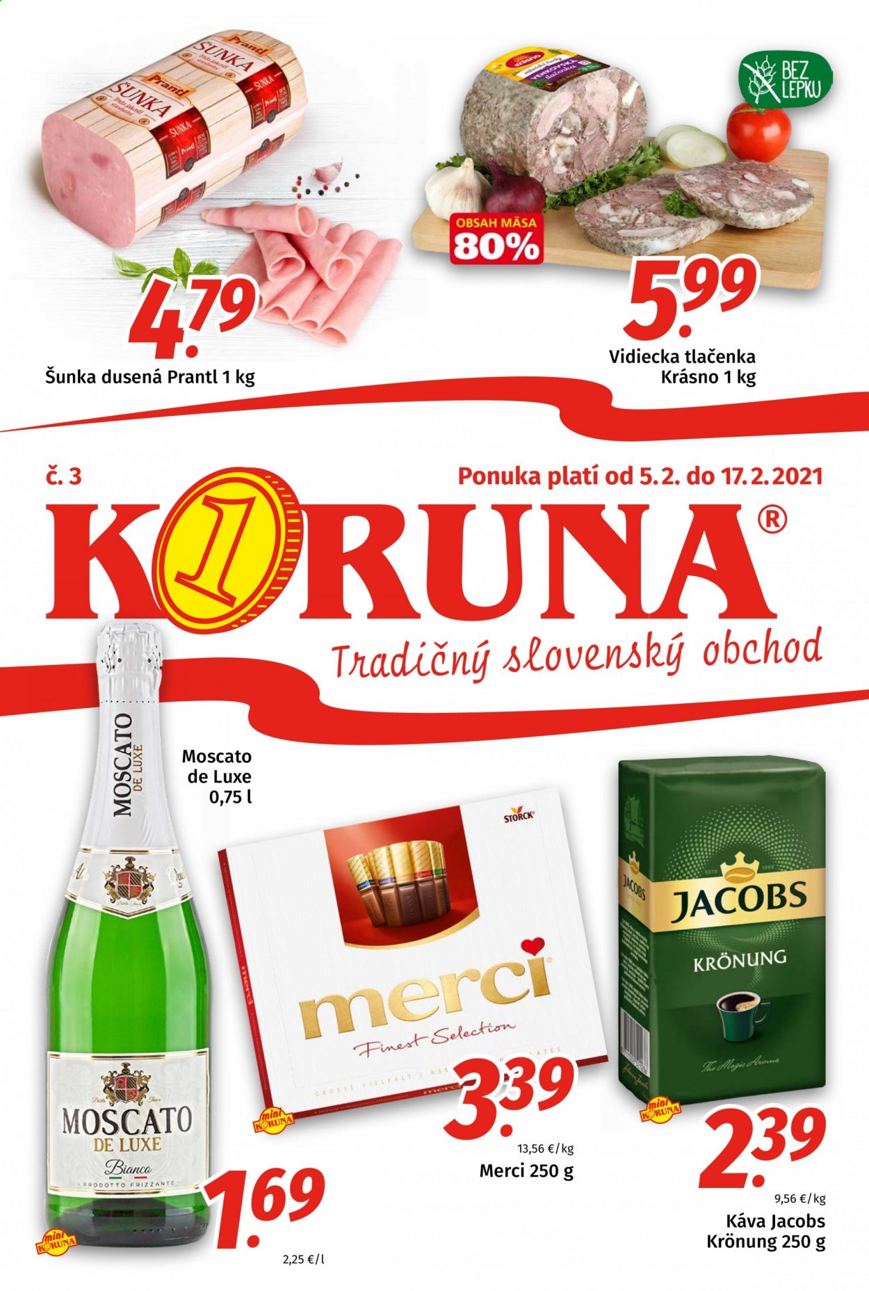 Leták Potraviny KORUNA - 5.2.2021 - 17.2.2021. Strana 1